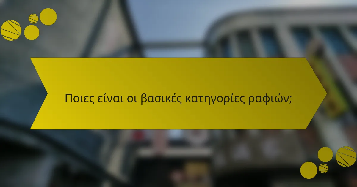 Ποιες είναι οι βασικές κατηγορίες ραφιών;