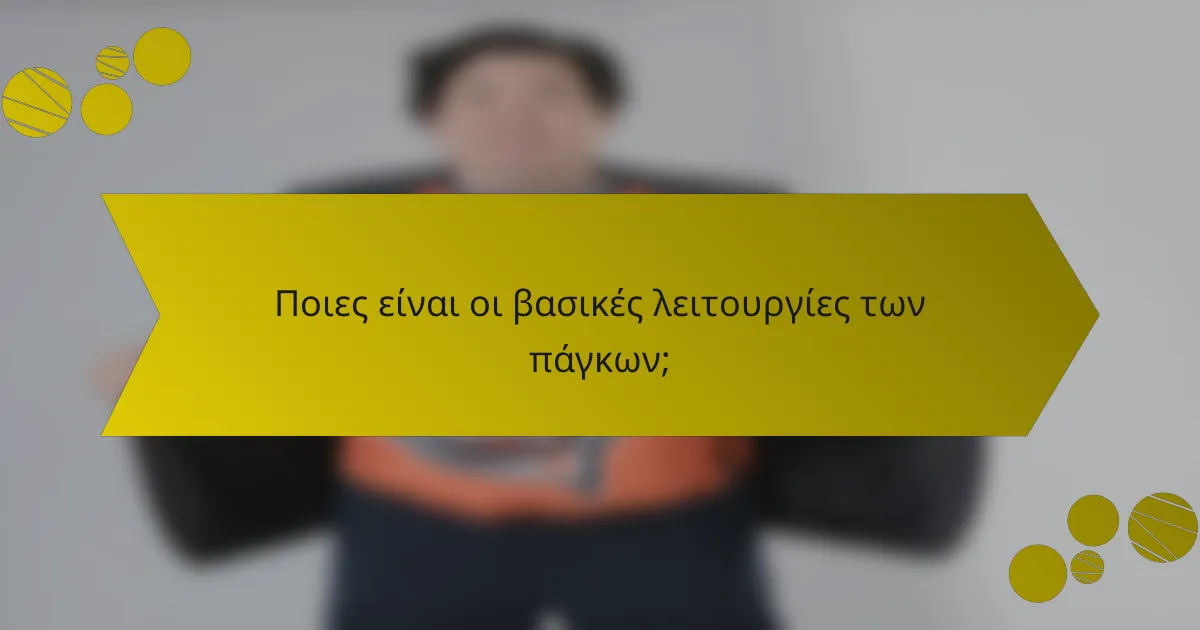 Ποιες είναι οι βασικές λειτουργίες των πάγκων;