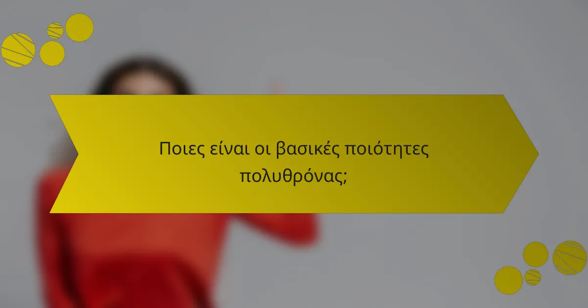 Ποιες είναι οι βασικές ποιότητες πολυθρόνας;